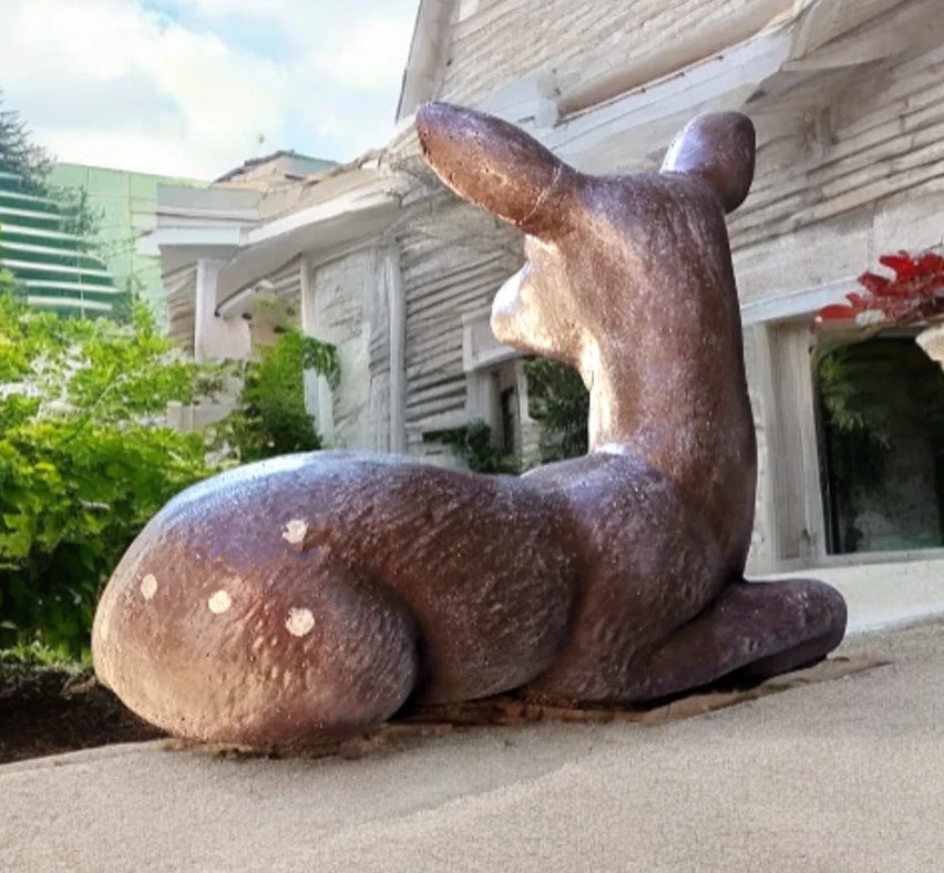 Градинска фигура на сърна от бетон (4) Градинска фигура на сърна от бетон - снимка 4
